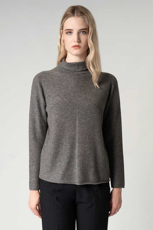 Maglia Lupetto Dritto-Rovescio in Puro Cashmere Avena