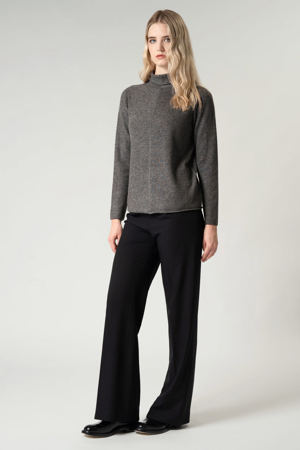 Maglia Lupetto Dritto-Rovescio in Puro Cashmere Derby