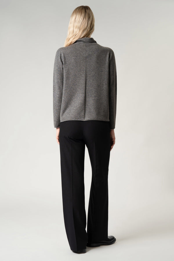 Maglia Lupetto Dritto-Rovescio in Puro Cashmere Derby