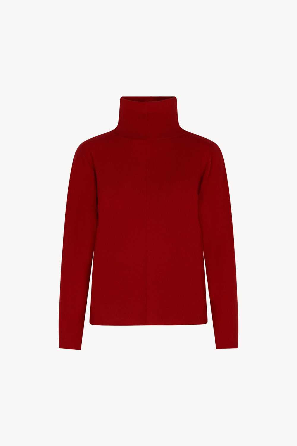 Maglia Lupetto Dritto-Rovescio in Puro Cashmere Rubino