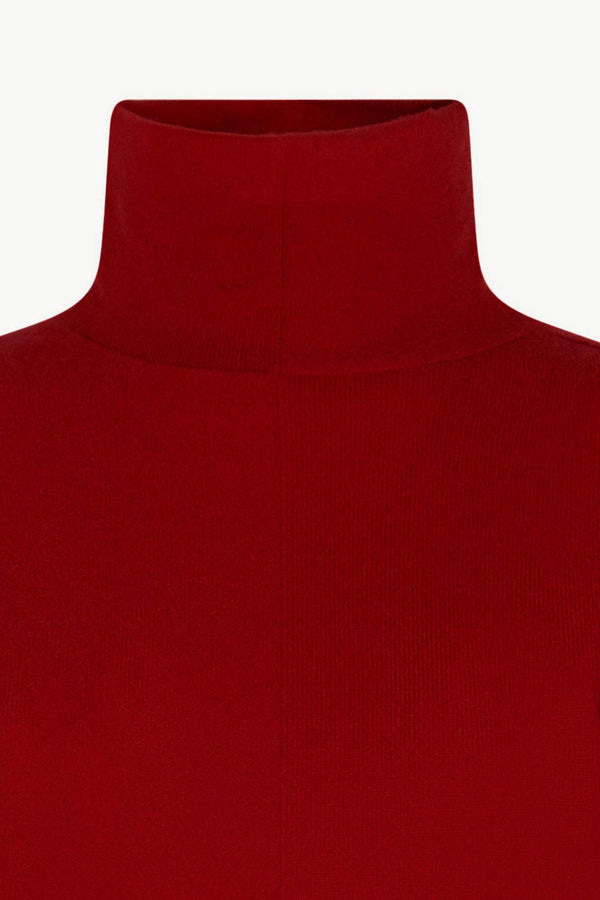 Maglia Lupetto Dritto-Rovescio in Puro Cashmere Rubino