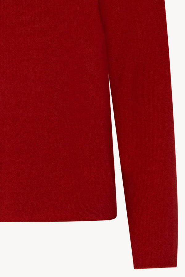 Maglia Lupetto Dritto-Rovescio in Puro Cashmere Rubino