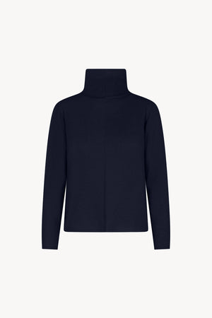 Maglia Lupetto Dritto-Rovescio in Puro Cashmere Notte