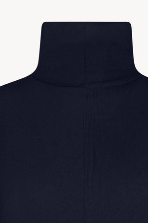 Maglia Lupetto Dritto-Rovescio in Puro Cashmere Notte