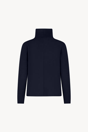 Maglia Lupetto Dritto-Rovescio in Puro Cashmere Notte