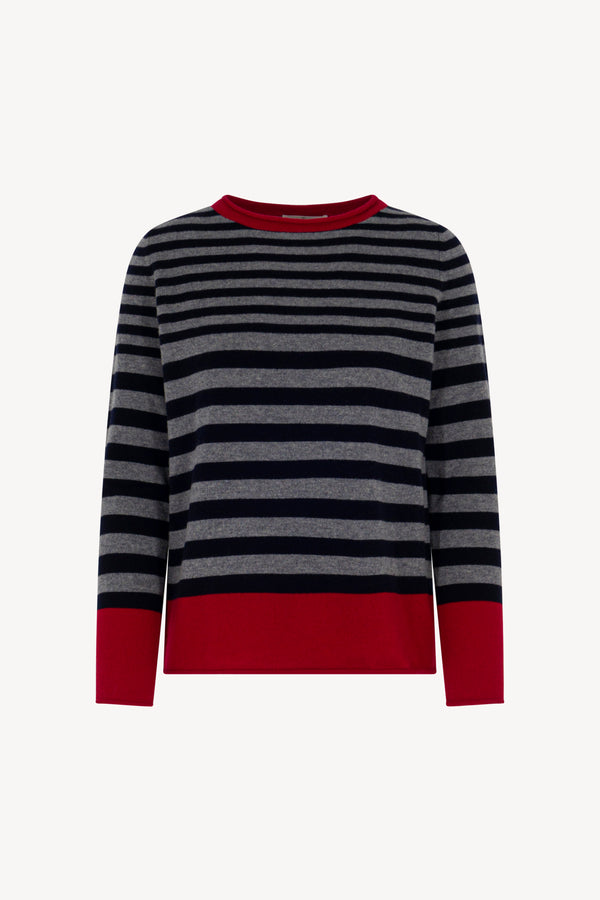 Girocollo Righe 3 Colori Puro Cashmere