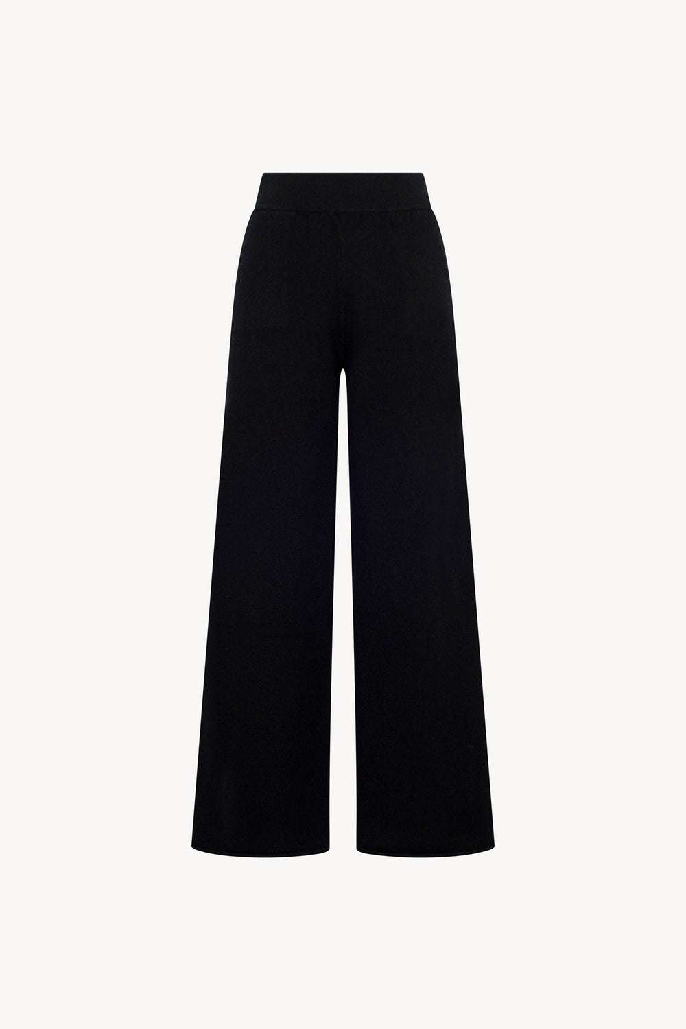 Pantaloni Ampi in Puro Cashmere Nero