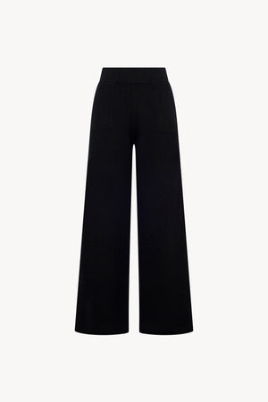 Pantaloni Ampi in Puro Cashmere Nero