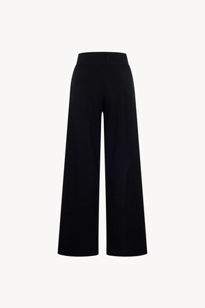 Pantaloni Ampi in Puro Cashmere Nero