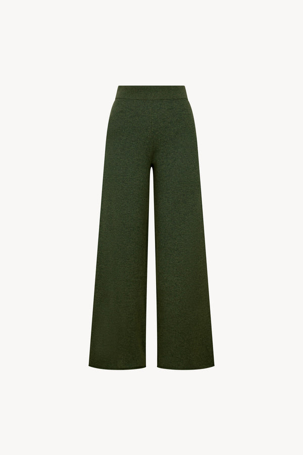 Pantaloni Ampi in Puro Cashmere Loden