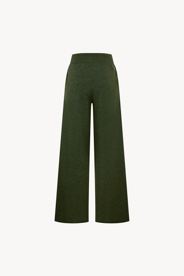 Pantaloni Ampi in Puro Cashmere Loden