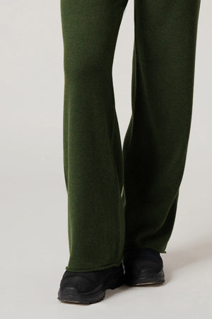 Pantaloni Ampi in Puro Cashmere Loden