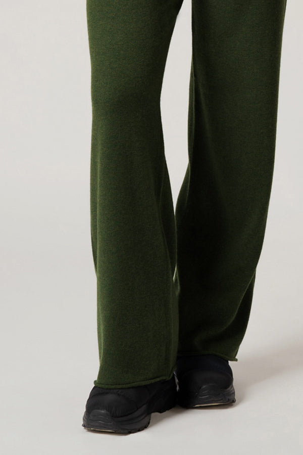 Pantaloni Ampi in Puro Cashmere Loden