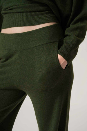 Pantaloni Ampi in Puro Cashmere Loden
