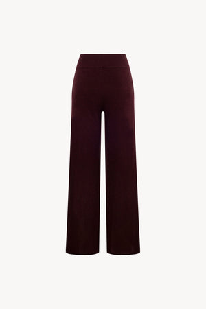 Pantaloni Ampi in Puro Cashmere Acero