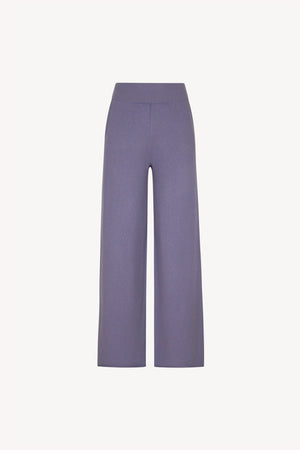 Pantaloni Ampi in Puro Cashmere Malva