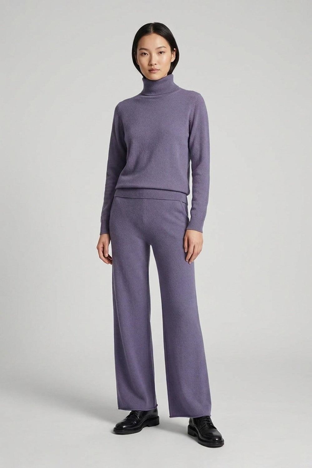 Mauve Pure Cashmere Trousers