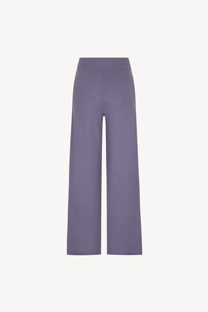 Pantaloni Ampi in Puro Cashmere Malva