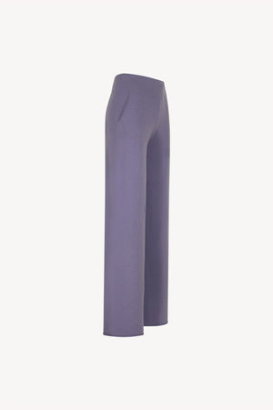 Pantaloni Ampi in Puro Cashmere Malva