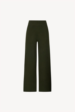 Pantaloni Ampi in Puro Cashmere Foresta