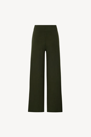 Pantaloni Ampi in Puro Cashmere Foresta
