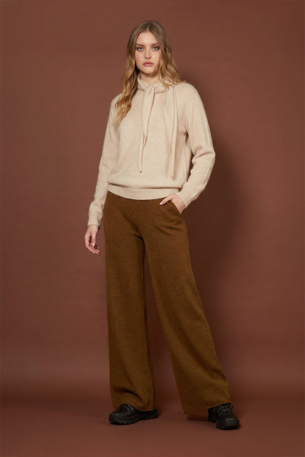Terracotta Pure Cashmere Trousers