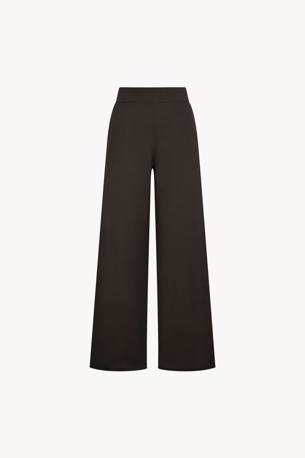 Pantaloni Ampi in Puro Cashmere Mocha