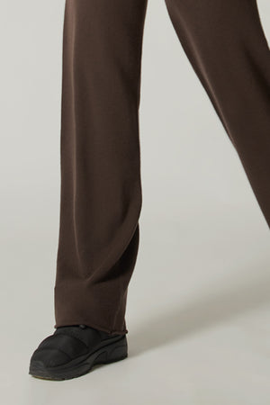 Pantaloni Ampi in Puro Cashmere Mocha