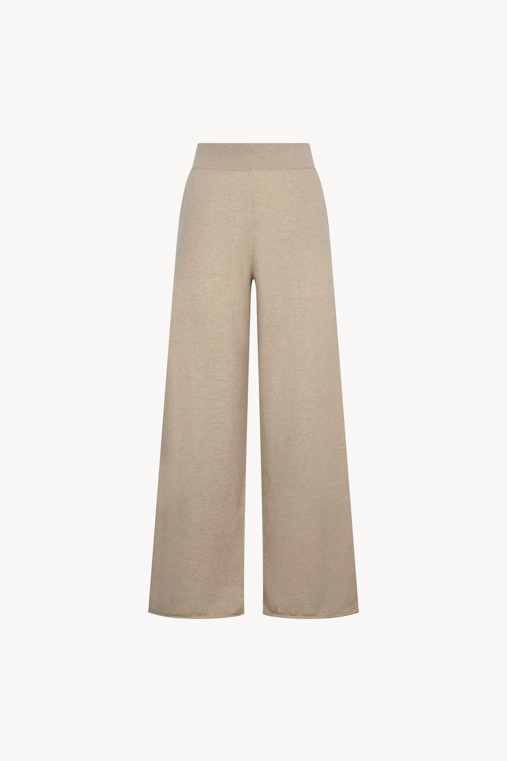 Pantaloni Ampi in Puro Cashmere Avena