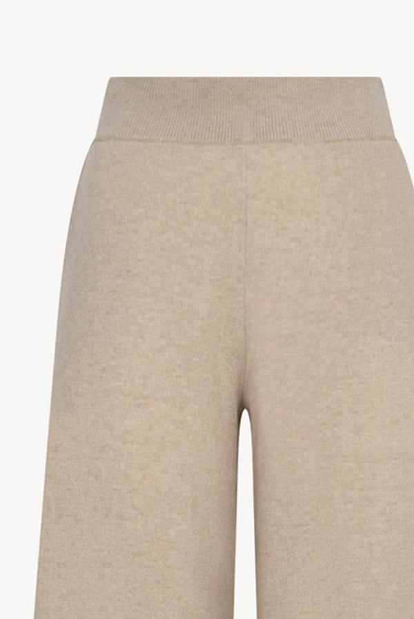 Pantaloni Ampi in Puro Cashmere Avena