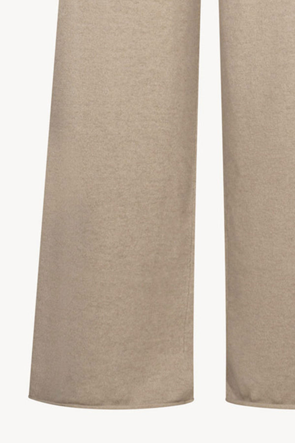 Pantaloni Ampi in Puro Cashmere Avena