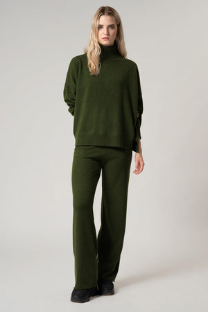 Pantaloni Ampi in Puro Cashmere Derby