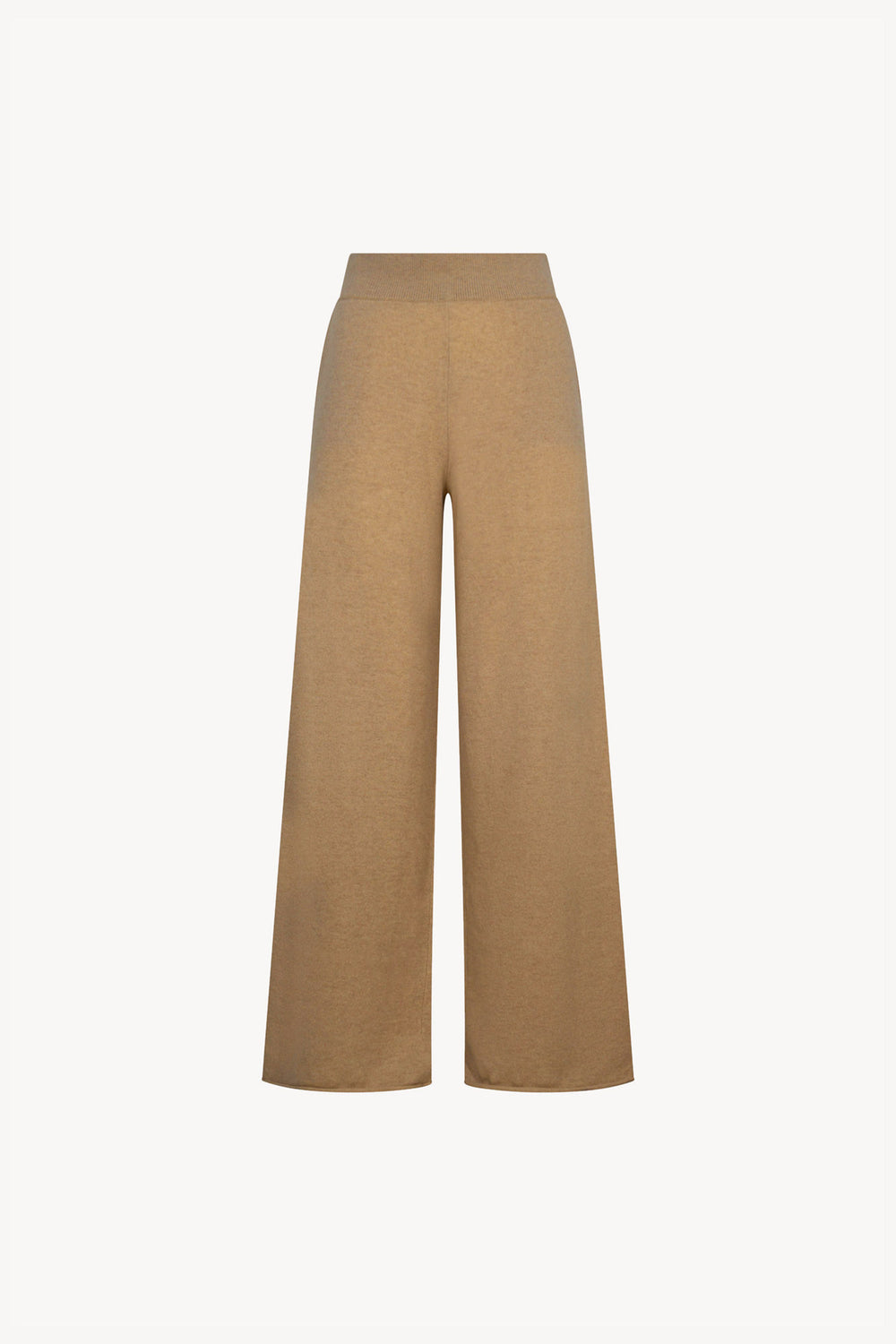 Pantaloni Ampi in Puro Cashmere Cammello