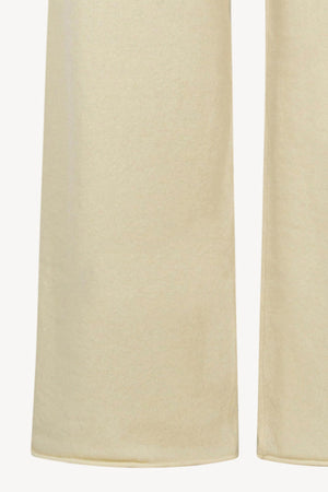 Pantaloni Ampi in Puro Cashmere Latte