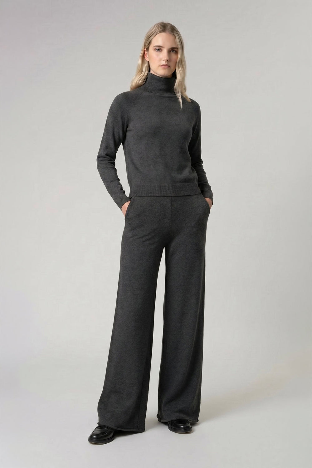 Anthracite Pure Cashmere Trousers