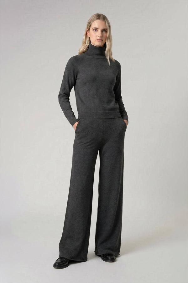 Anthracite Pure Cashmere Trousers