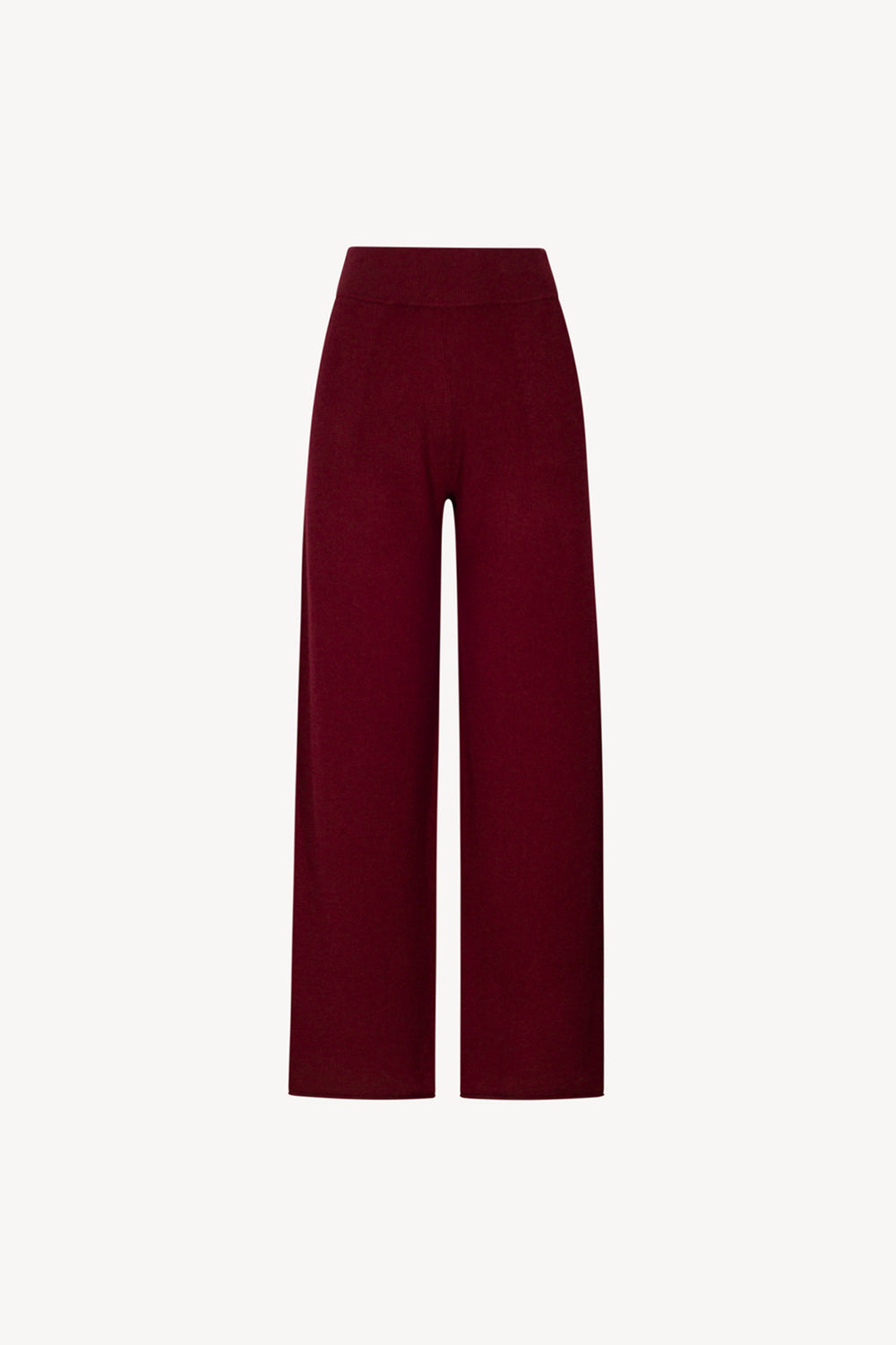 Dark Red Pure Cashmere Trousers