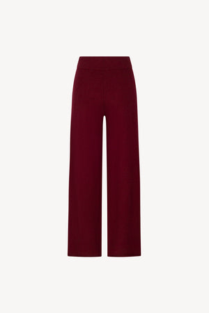 Pantaloni Ampi in Puro Cashmere Melograno