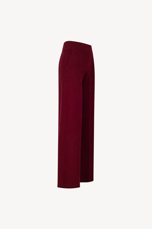 Pantaloni Ampi in Puro Cashmere Melograno