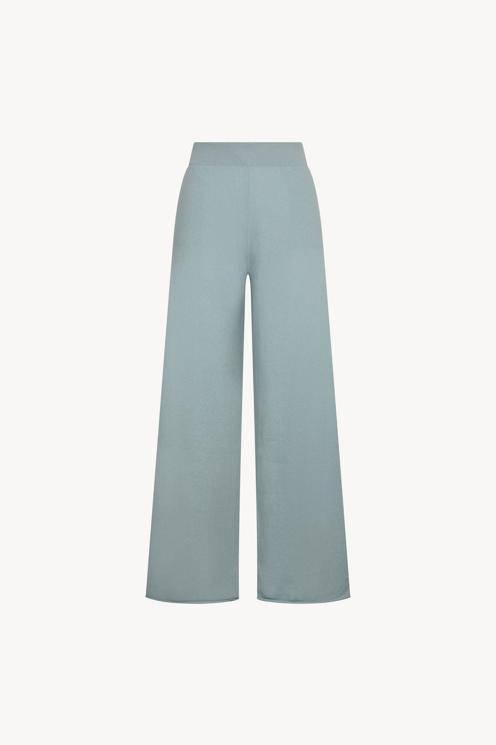 Pantaloni Ampi in Puro Cashmere Acquamarina