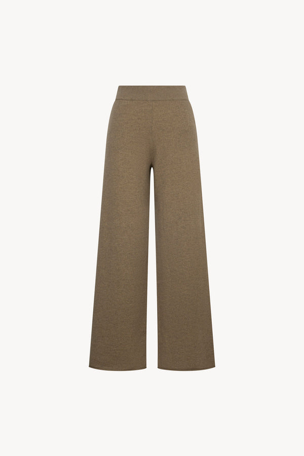 Pantaloni Ampi in Puro Cashmere Dune