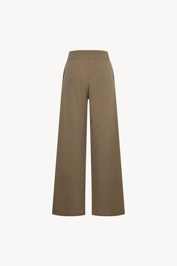 Pantaloni Ampi in Puro Cashmere Dune