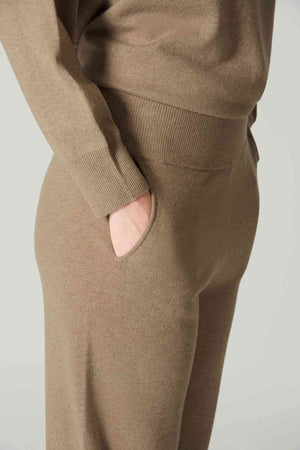 Pantaloni Ampi in Puro Cashmere Dune