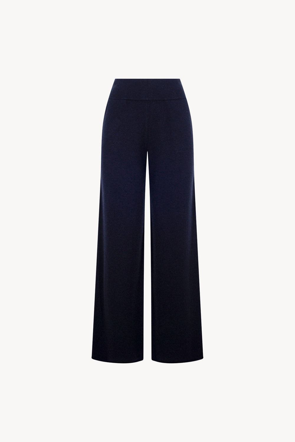 Pantaloni Ampi in Puro Cashmere Notte