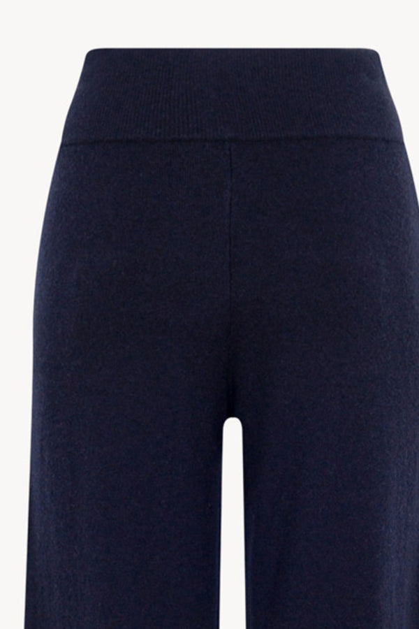 Pantaloni Ampi in Puro Cashmere Notte