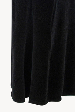 Gonna a Tubo con Spacco in Puro Cashmere Nero