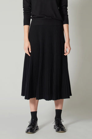 Gonna Plissè in Puro Cashmere Nero