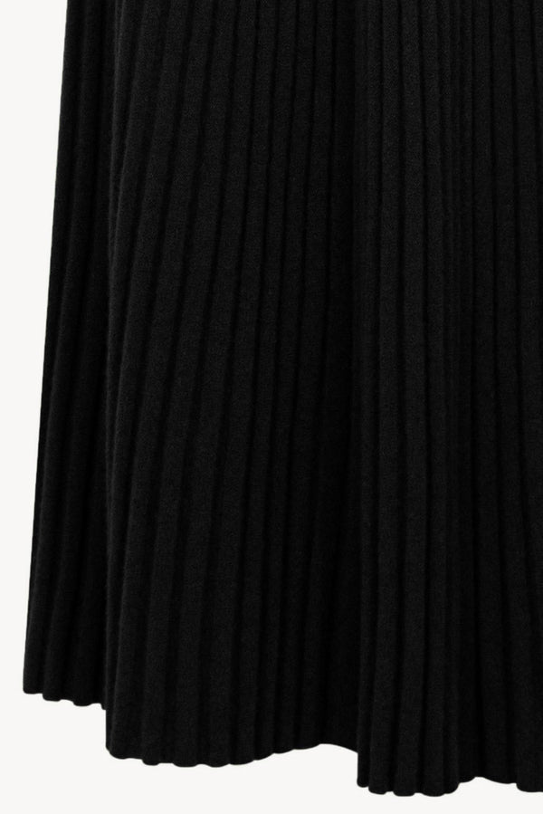 Gonna Plissè in Puro Cashmere Nero