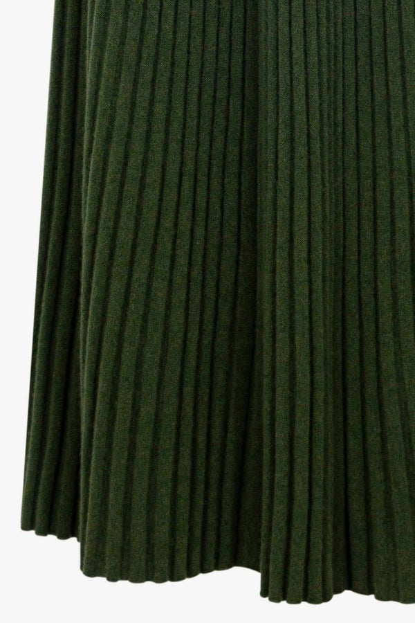 Gonna Plissè in Puro Cashmere Loden