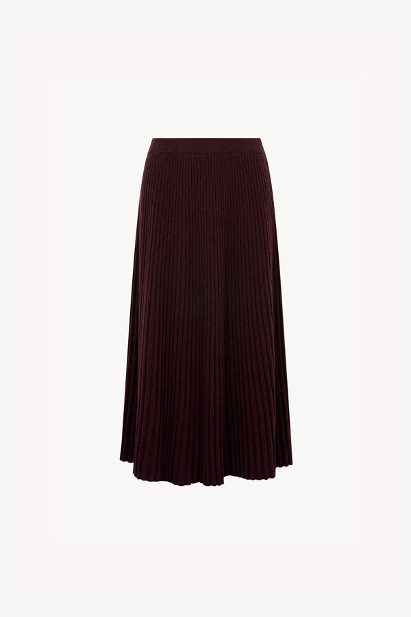 Gonna Plissè in Puro Cashmere Acero